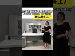 میز سفید رنگ با کابینت متصل، میز اجرایی رئیس، دفتر ساده لوکس تک صندلی