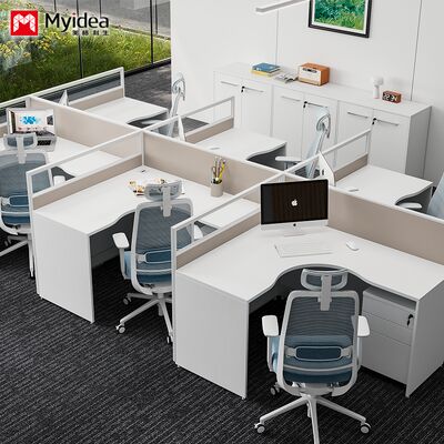 فوشان عمده فروشی تک نفره شکل L کارکنان رنگ روشن صفحه نمایش کارت اسلات ساده مدرن صفحه نمایش میز و صندلی ترکیب