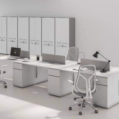 خرید پشتیبانی از سفارشی سازی جدید چهار نفره میز اداری طراحی معاصر مبلمان پانلی MFC پایدار online manufacture