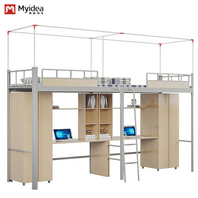خرید پشتیبانی از سفارشی سازی زیبا و عملی، تخت دو نفره آپارتمان دانشجویی با قاب پرده online manufacture
