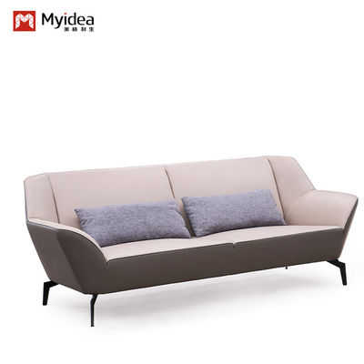 Modern Three Person Office Leather Sofa For Business Hotel Reception And Reception Room