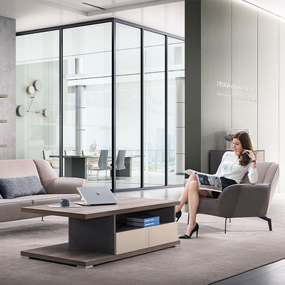 Modern Three Person Office Leather Sofa For Business Hotel Reception And Reception Room