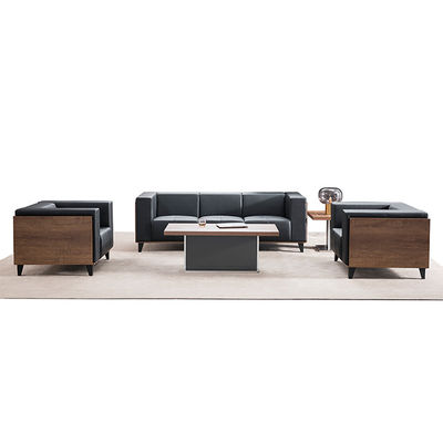 Steel Base Modern Minimalist Modular Combination Leather Sofa Set for Resting Area Company Reception and Negotiation