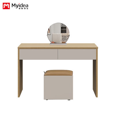 Customizable Mirror Drawer Desk and Chair Combination , Bedroom Dressing Table Load Capacity 1000N White by Myidea