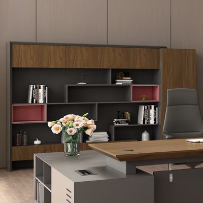 Boss'S Desk, File Cabinet, Data Cabinet, Background Storage, Office, Wooden Modern Office, Archive Bookshelf