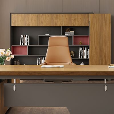 Boss'S Desk, File Cabinet, Data Cabinet, Background Storage, Office, Wooden Modern Office, Archive Bookshelf