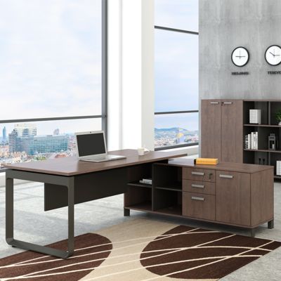 customization Elegant Modern Single Person Office Desk with Large Desktop Board for Boss's Computer Workstation