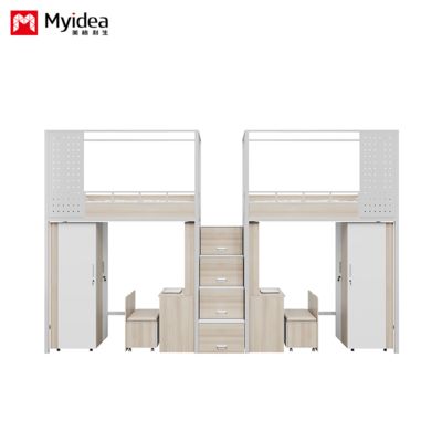 customization university dormitory apartment bed and table dormitory bed with desk wardrobe lntegrated bed and cabinet