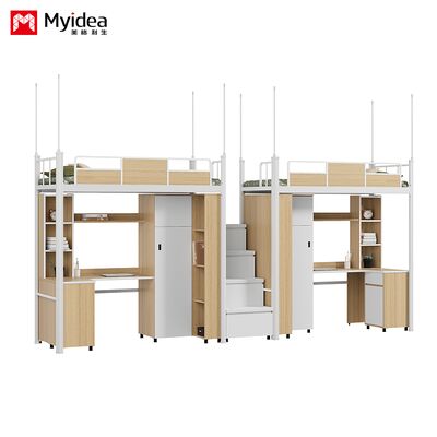 Bed and Table, Large Storage Space, Thickened Countertop, Round Nails,sealed Edges for Storage, Stairs, and High Guardrails