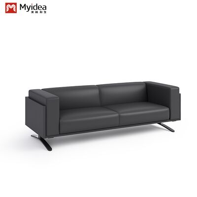 Modern Eco-Friendly Commercial Metal-legged Leather Sofa Factory wholesale