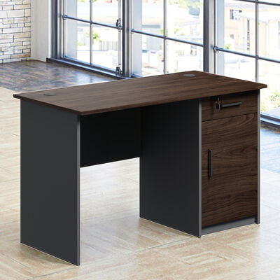 Double-Drawer Wood Desk with Storage Wall Cabinet for Apartment Dormitory Factory wholesale