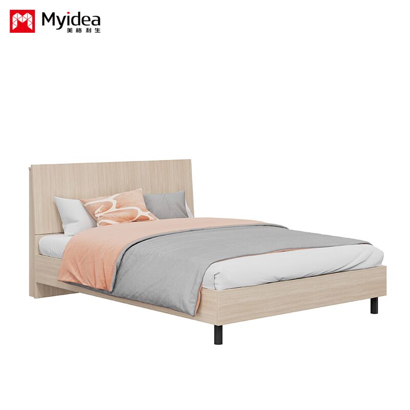 customization Single Soft and Comfortable Apartment Bed Board with Charging Port Convenient Single Bed Simple Homestay Bed