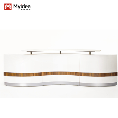 میز ورودی رنگ خمیده، میله کافه شرکت، بیمارستان زیبایی، کلینیک دندانپزشکی، میله گرده ای، میز پذیرایی ساده و مدرن