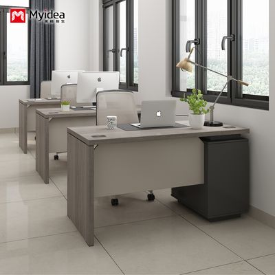 میز اداری مدرن مینیمالیستی برای ذخیره سازی، میز کامپیوتر کاربردی، میز صفحه نمایش کارمندان یک طرفه