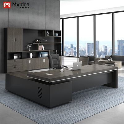 میز کامپیوتر اجرایی مدرن با شکل L با ظرفیت ذخیره سازی بزرگ