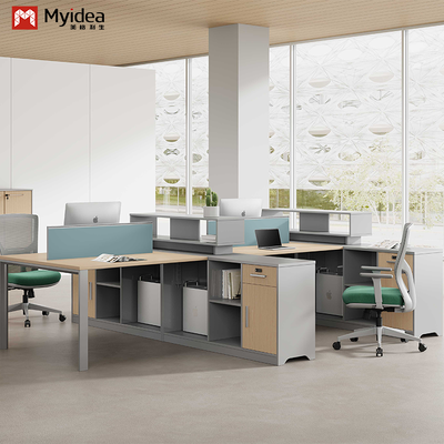 فوشان مبلمان منبع کارخانه تامین مستقیم کارکنان دفتر دفتر کارکنان میز با کابینت ذخیره سازی